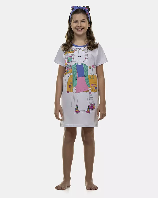 Camisão Feminino Kids Manga Curta