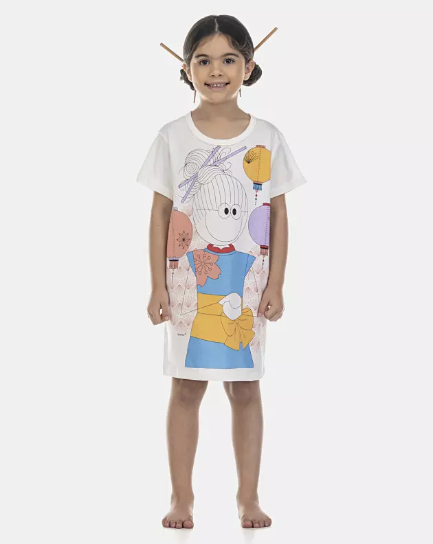 Camisão Feminino Kids Manga Curta