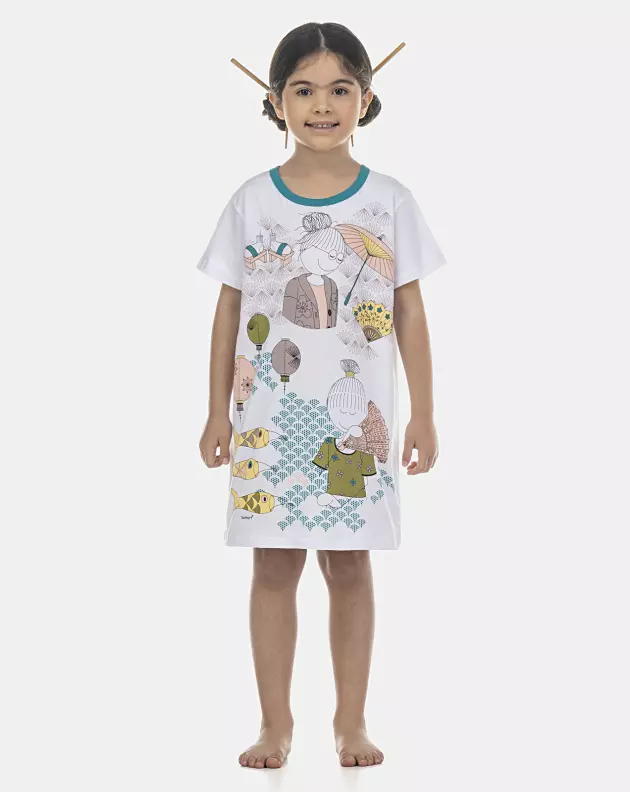 Camisão Feminino Kids Manga Curta