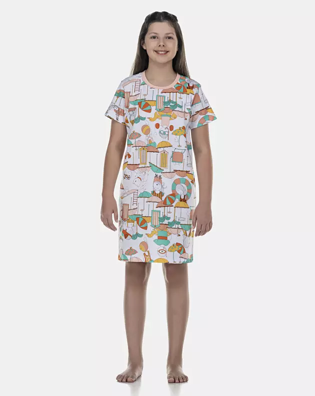 Camisão Feminino Kids Manga Curta