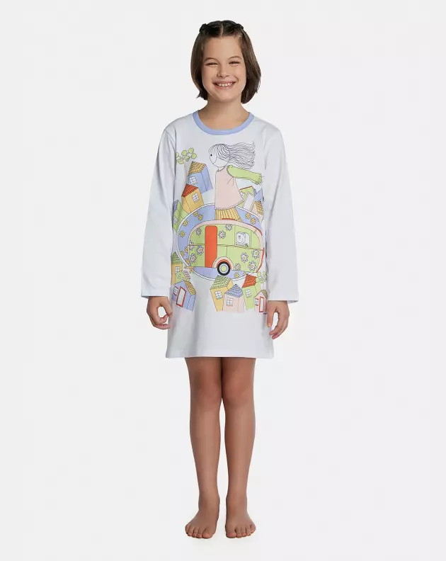Camisão Feminino Kids Manga Longa
