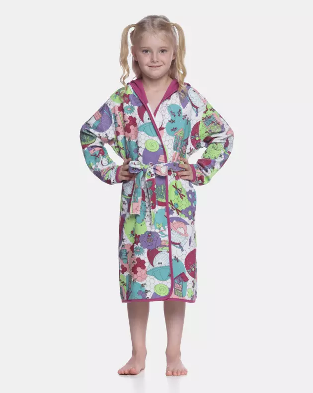 Roupão Feminino Kids Manga Longa Com Capuz