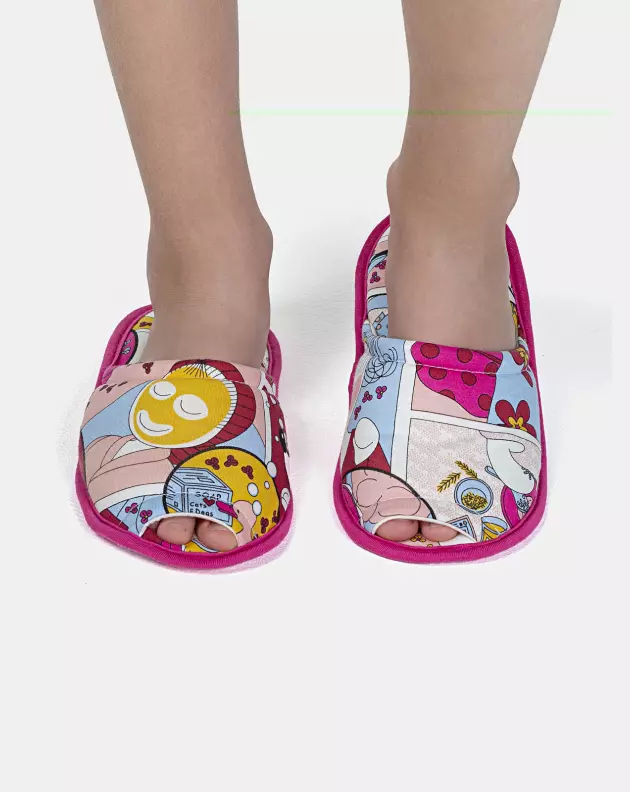 Pantufa Feminina Kids Com Abertura
