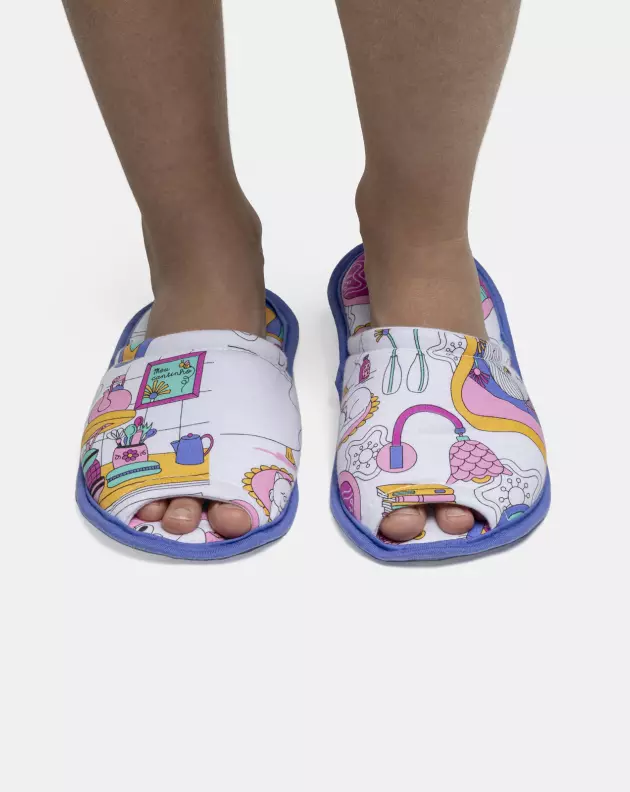 Pantufa Feminina Kids Com Abertura