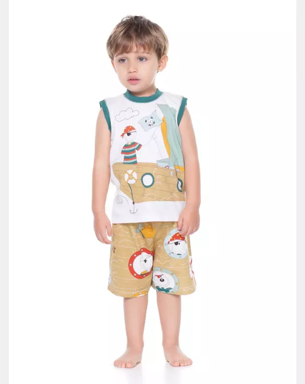Conjunto Masculino Baby Regata Machão e Bermuda