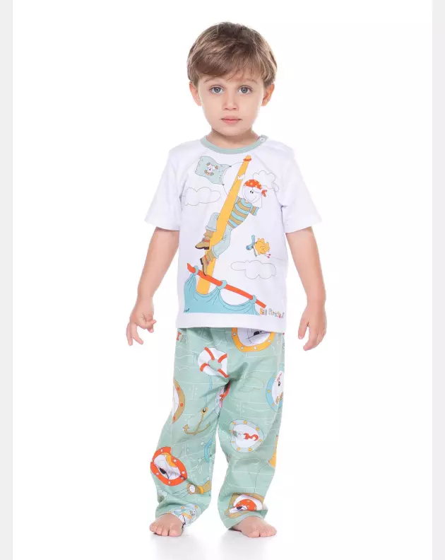 Pijama manga curta e calça 
