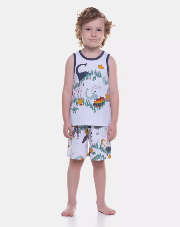 Pijama Masculino Infantil regata e bermuda