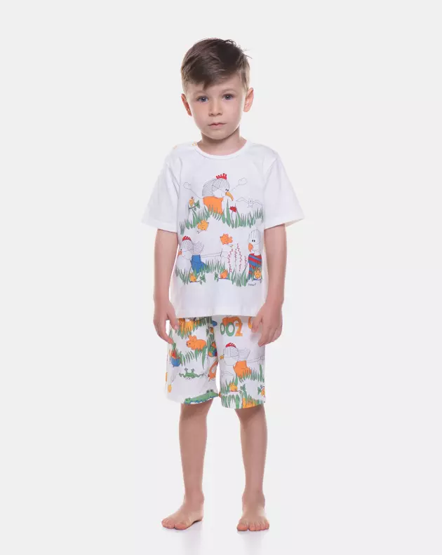 Pijama manga curta e bermuda
