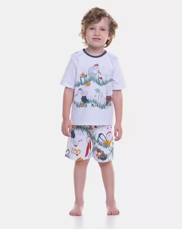 Pijama manga curta e bermuda 