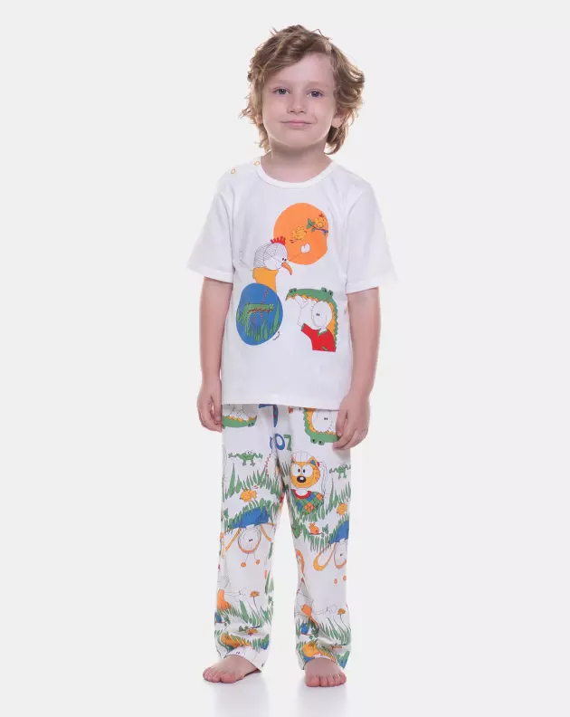 Pijama manga curta e calça