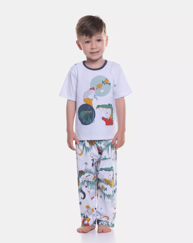 Pijama manga curta e calça