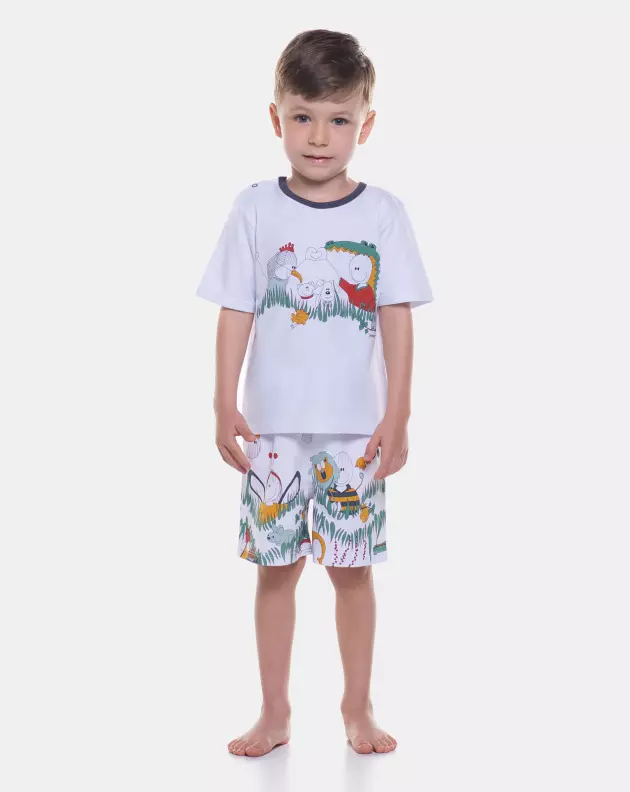 Pijama manga curta e bermuda
