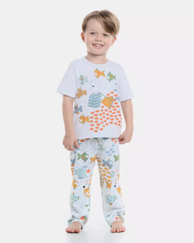 Pijama Masculino Baby Manga Curta e Calça