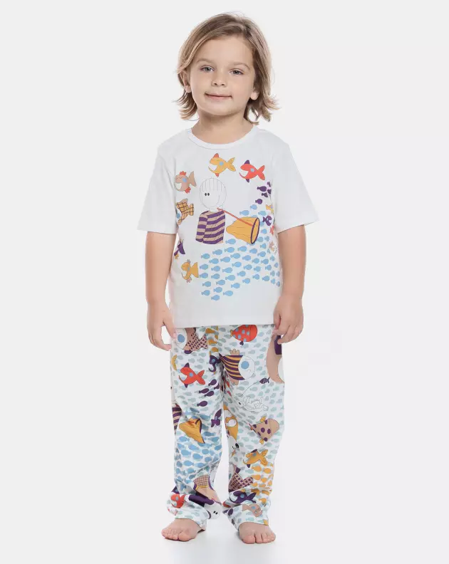 Pijama Masculino Baby Manga Curta e Calça