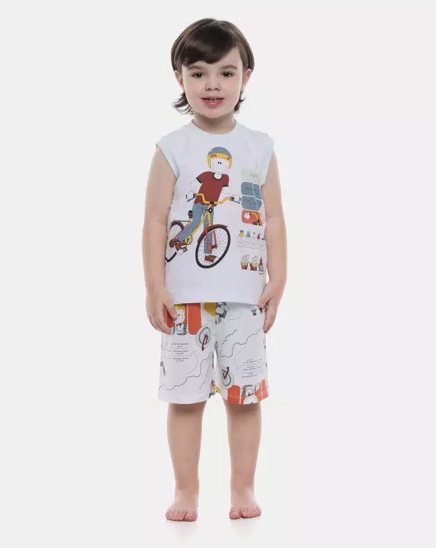 Pijama Masculino Baby Regata Machão e Bermuda