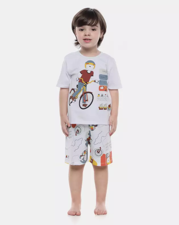 Pijama Masculino Baby Manga Curta e Bermuda