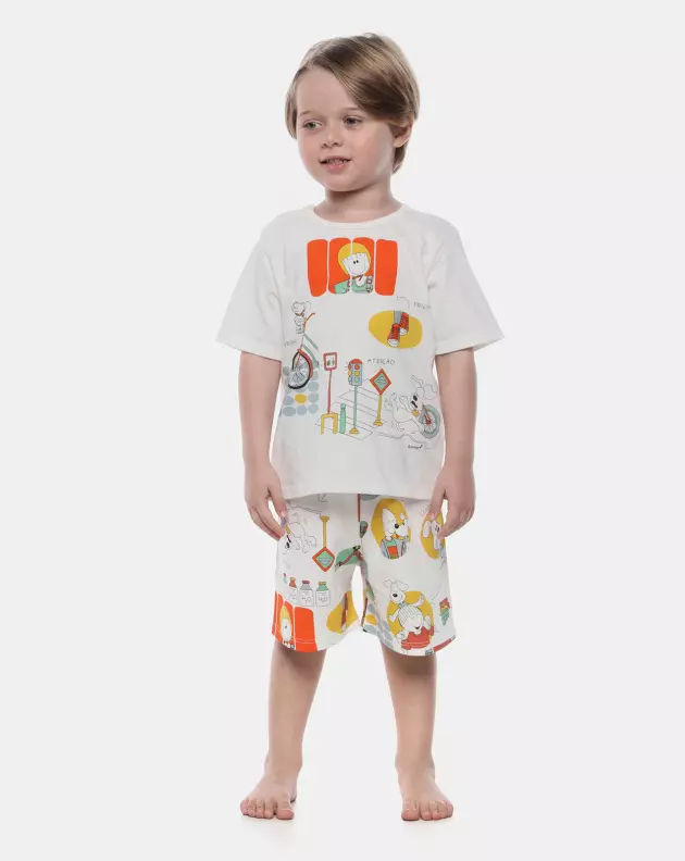 Pijama Masculino Baby Manga Curta e Bermuda