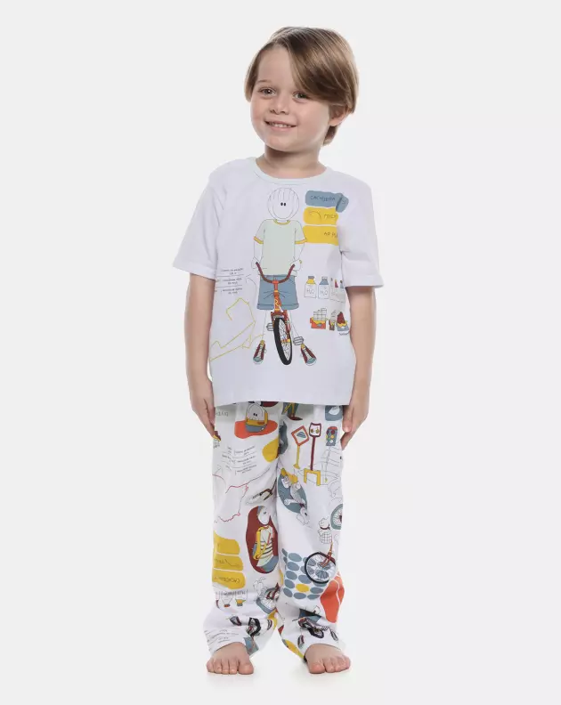 Pijama Masculino Baby Manga Curta e Calça
