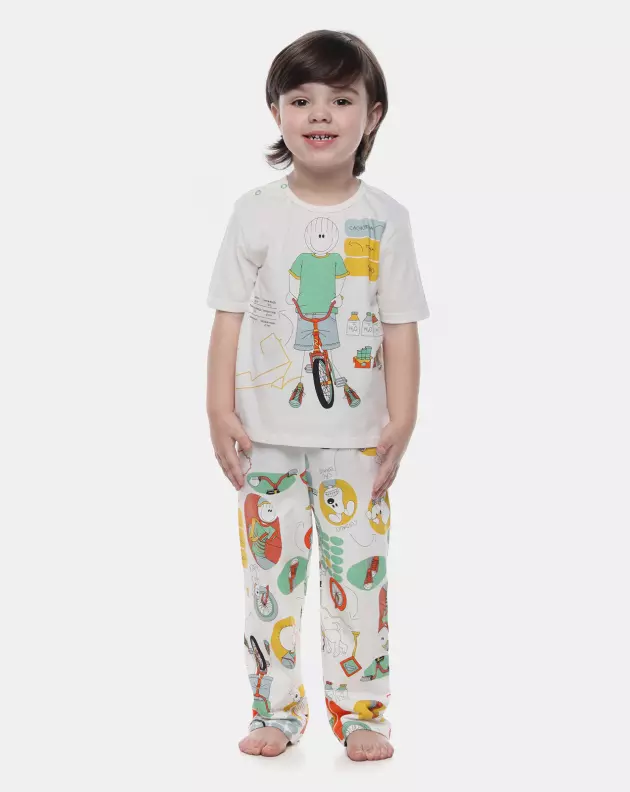 Pijama Masculino Baby Manga Curta e Calça