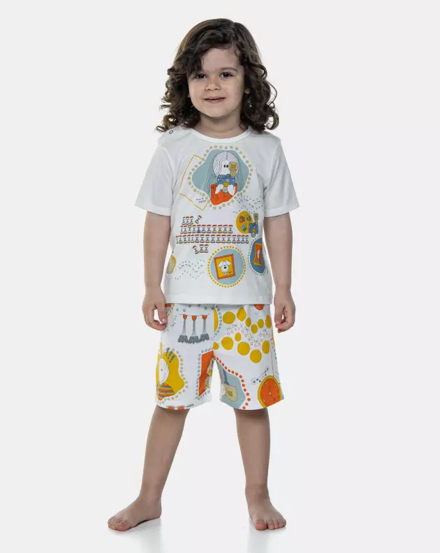 Pijama Manga Curta e Bermuda
