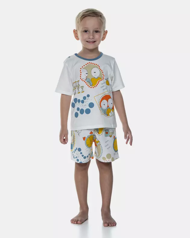 Pijama Manga Curta e Bermuda