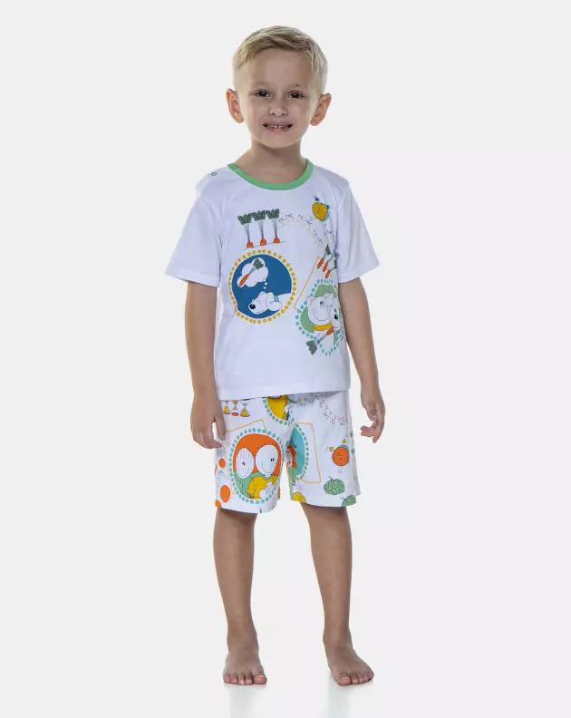 Pijama Manga Curta e Bermuda