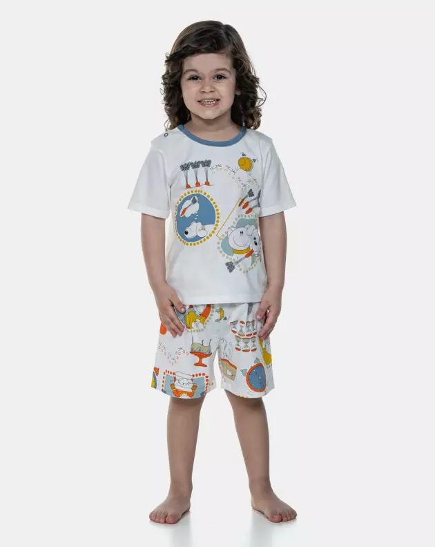 Pijama Manga Curta e Bermuda