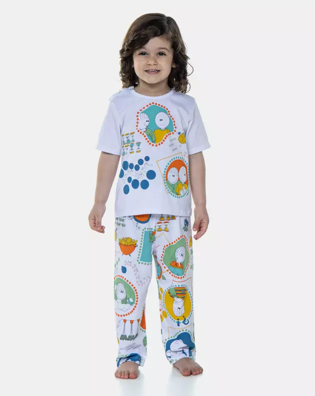 Pijama manga curta e calça