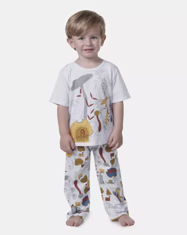 Pijama manga curta e calça