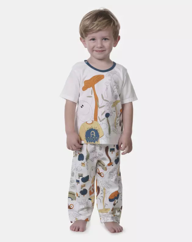 Pijama manga curta e calça