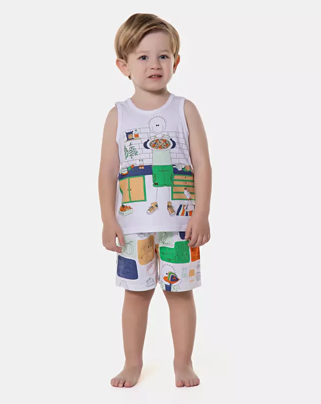 Pijama regata e bermuda