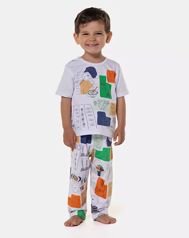 Pijama manga curta e calça