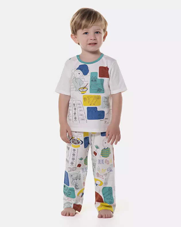 Pijama manga curta e calça