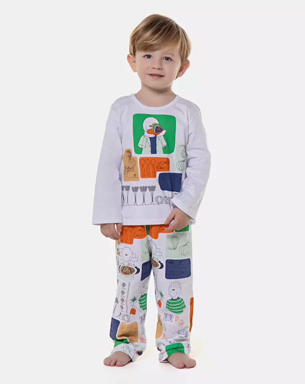 Pijama manga longa e calça