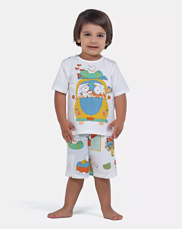 Pijama Manga Curta e Bermuda