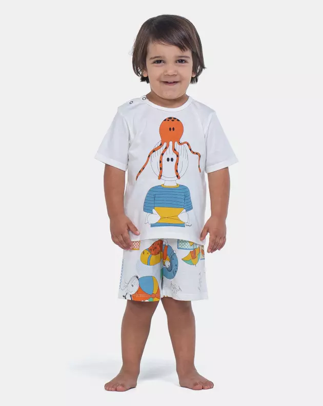 Pijama Manga Curta e Bermuda