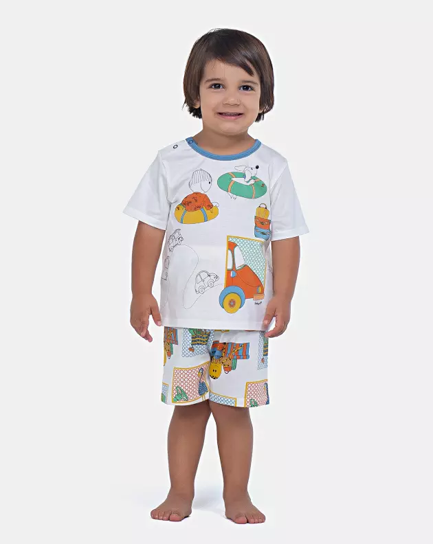 Pijama Manga Curta e Bermuda