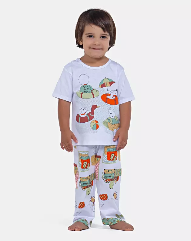 Pijama Manga Curta e Calça