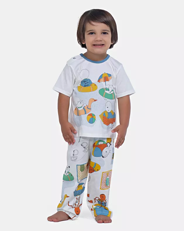 Pijama Manga Curta e Calça