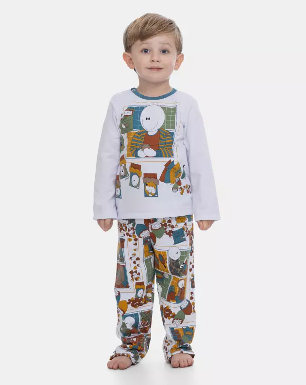 Pijama Menino Manga Longa e Calça