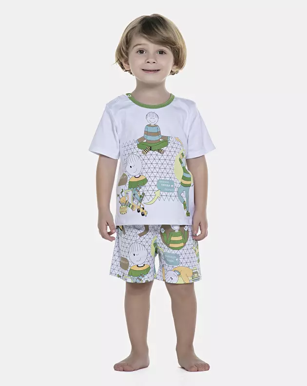 Pijama Masculino Baby Manga Curta e Bermuda