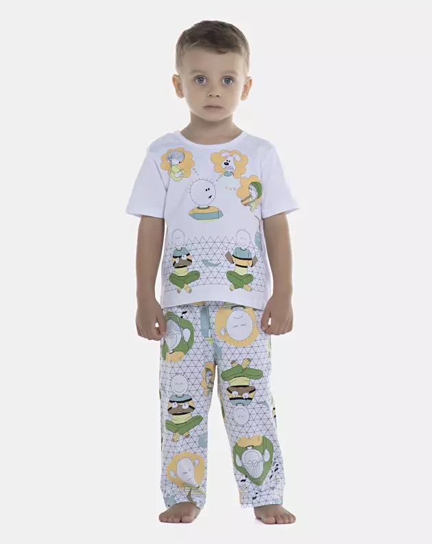 Pijama Masculino Baby Manga Curta e Calça