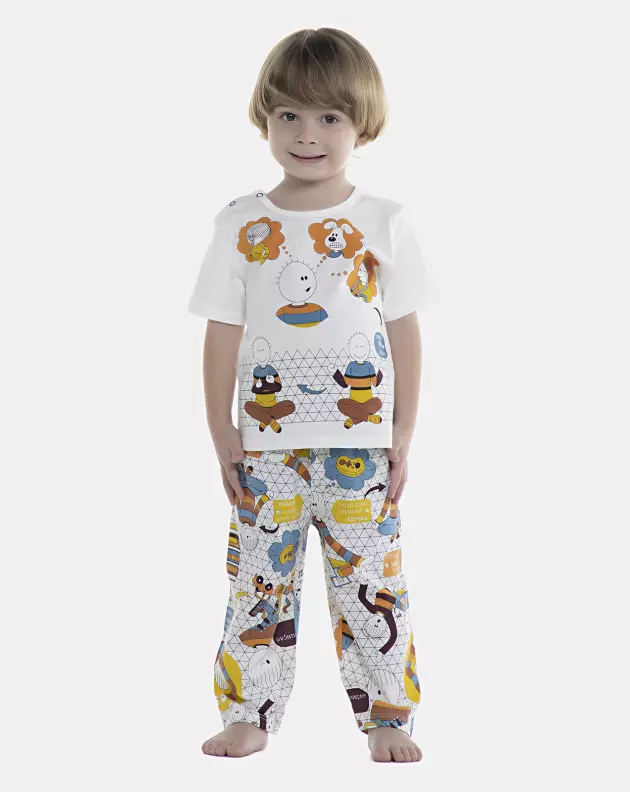 Pijama Masculino Baby Manga Curta e Calça