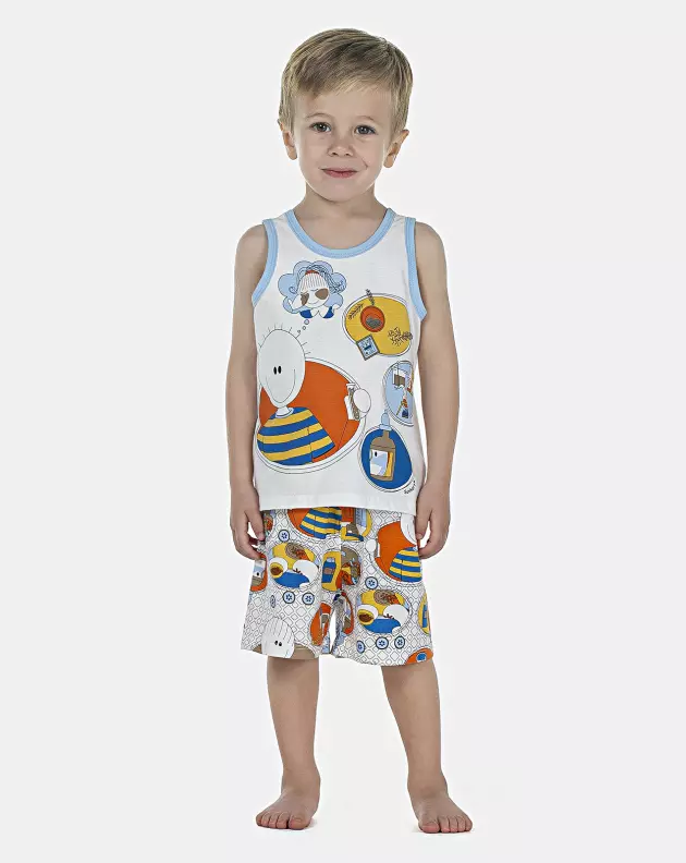 Pijama Masculino Baby Regata e Bermuda
