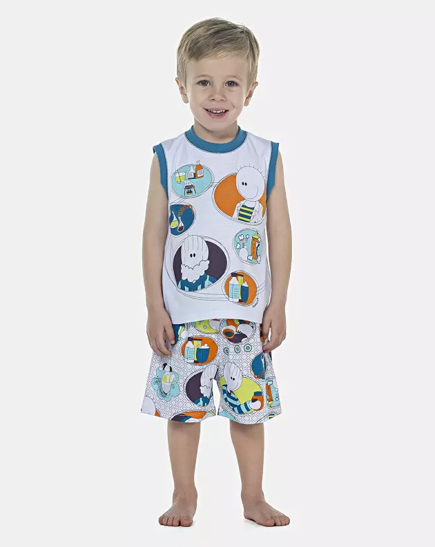 Pijama Masculino Baby Regata Machão e Bermuda