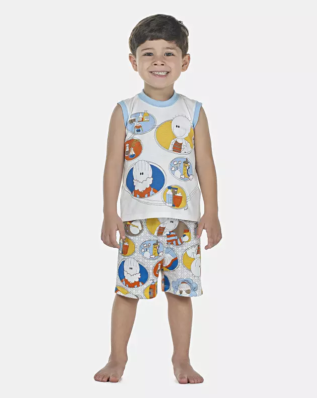 Pijama Masculino Baby Regata Machão e Bermuda