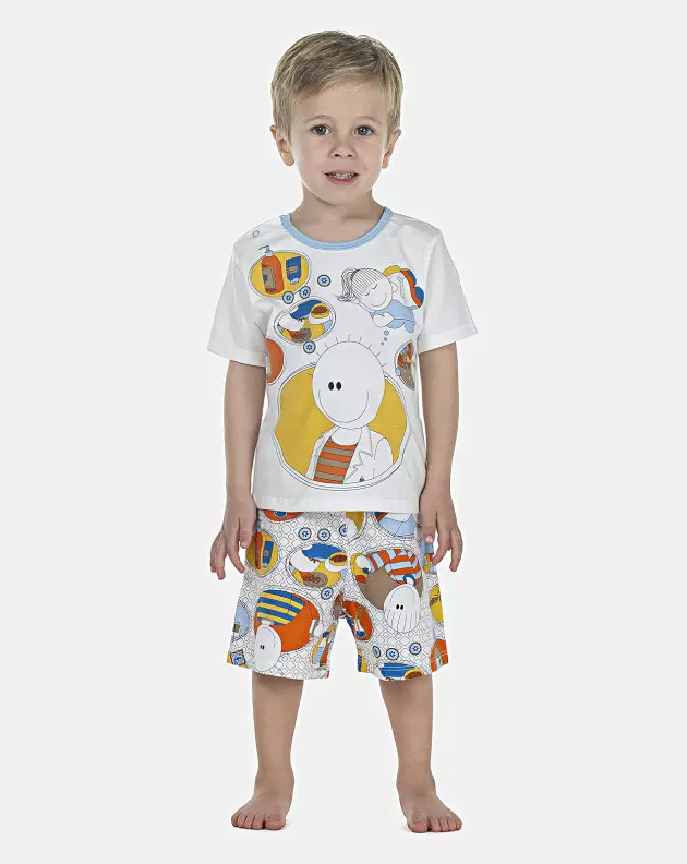 Pijama Masculino Baby Manga Curta e Bermuda