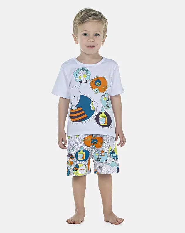Pijama Masculino Baby Manga Curta e Bermuda