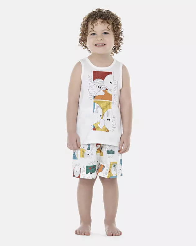 Pijama Masculino Baby Regata e Bermuda