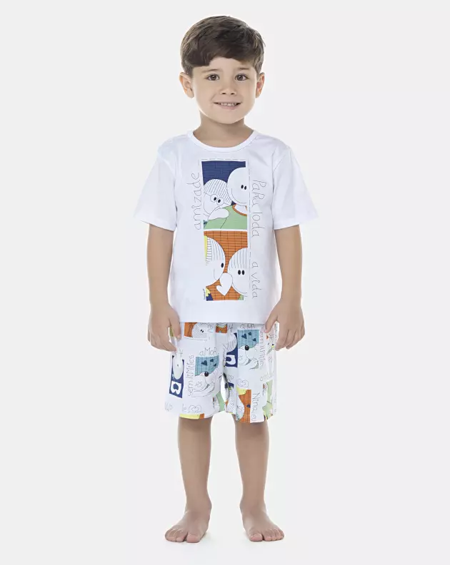 Pijama Masculino Baby Manga Curta e Bermuda